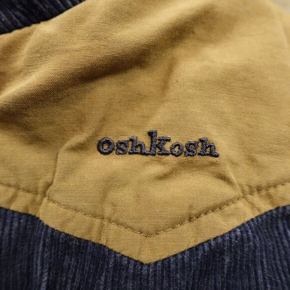 OshKosh Reversible Corduroy Puffer Vest Kids Size 7 Blue/Tan & Camo Outdoor - Picture 2 of 10